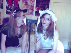 Busty teen fingering and toying her holes