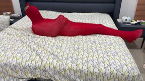 Bondage Pantyhose Encasement Locked in Cocoon