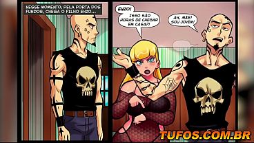 Blonde MILF Luana shows off her big ass in a naughty comic strip