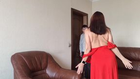 My Friend's Stepmom Exposed Her Tits From Her Sexy Dress and Fucked Me!