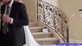Photographer cums on stunning bride's face