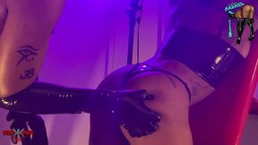 latex lezdom rubber slut bdsm barbie begs for more
