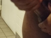 Bust quick nut in public rest room
