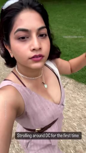 Hot celebrity actress shows off her cleavage in a desi indian setting