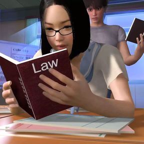 Asian Girl Studying While Getting Anal - 3D Hentai