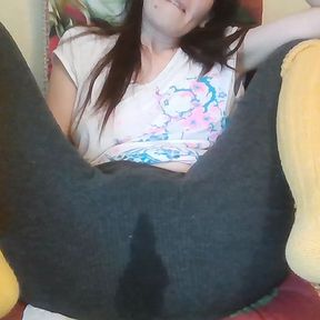 webcam show. masturbating in wet pants. moans