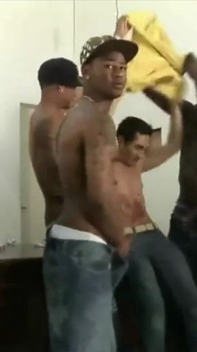 Amazing gang bang with XXL black cocks