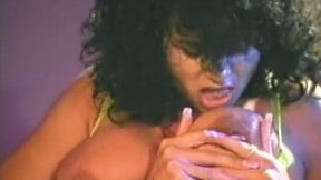 Hot vintage brunette blows big cock and flashes her gorgeous big breasts