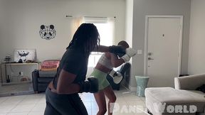 panda fight club boxing beat her ass then stuff her ass! ebony butt sluts get their butts stuffed, cum all over!