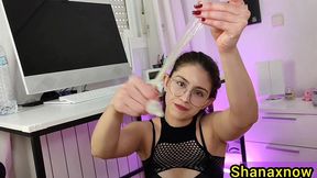 shanaxnow slut sucking cock till cumming in master s condom