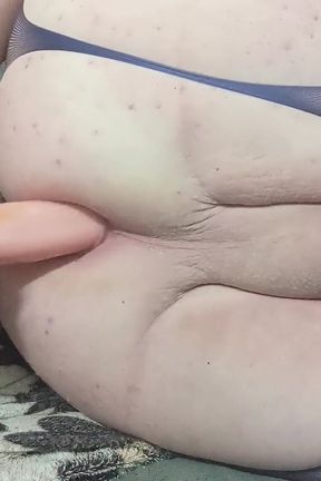 Fat Sissy Fucks Ass with Dildo and Cums
