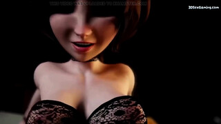 Aunt Cass gives a oral under the table and gets her slit plunged - 3 DIMENSIONAL