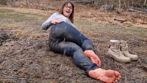 Wet, Dirty Jeans and Feet