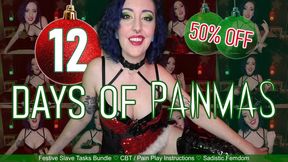 12 DAYS OF PAINMAS - 50% Off Twelve Christmas CBT & Pain Task Clips by Miss Faith Rae with Sub Instructions and Festive Domination - HD 1080p MP4