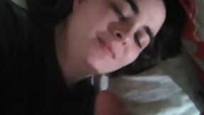 Wife jerks friend to climax, takes facial