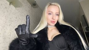 Loser humiliation in black fur coat by luxury Bratty Princess