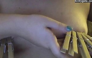 Self punishment my small tits
