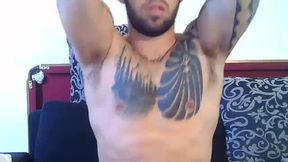 Hot Tatoo Guy with Big Uncut Cock Stokes Just for You!