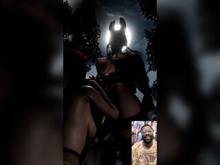 Scary Halloween Transgender Gets Her Wang Sucked By Doxies With Butt Eating