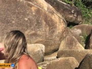 We were caught !!! Having sex on public beach! Real Amateur CasalAventura