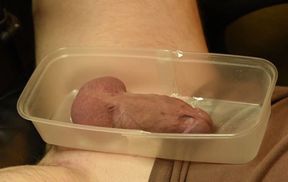 Cock encased in hot wax CBT Cock and Ball Torture