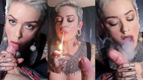 Smoking Lace's First Smoky POV Blowjob