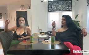 Spanis MILF and Sexy PAWG Smoking Cigarette
