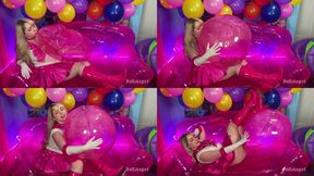 Sailor Barbie Blows Up Big Transparent Pink Beach Ball