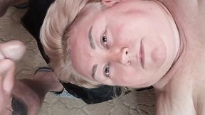 Jerking off to Fill My Stepmom's Mouth with Cum