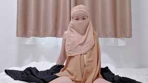 POV: Hijabi Girl Sensual Black Abaya Tease.