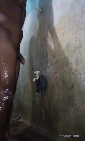Bathing and cooling my big thick delicious dick
