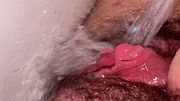wet pussy close up huge clit water pressure orgasm