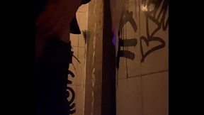 Spied while pissing in the toilets of a bar...