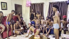 Surprised Happy Birthday to Me with 16 Men with Big Dicks