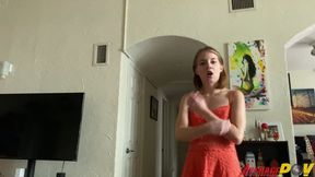 Cute Babe Dakota Burns Gives Handjob in Sundress