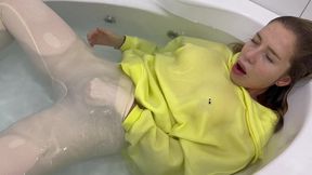 Sheer Hoodie and Leggings! Playing with Pussy!