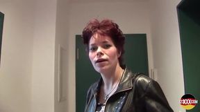 Short Haired German Lady in Stockings Want&#039;s Cum All Over Her Pussy