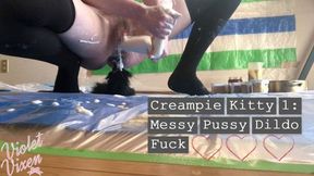 TheVioletVixen Creampie Kitty 1 Messy Pussy Dildo Fuck
