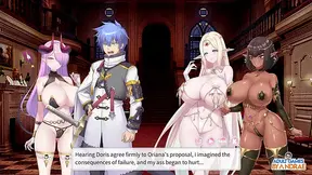Succubus Oriana and Kamaria seduce in a French porno visual novel