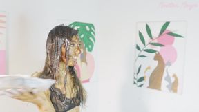 I Am Humiliated as a Presenter with Slime Pie Cake Chocolate