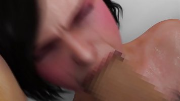 Busty hentai MILF threesome fuck