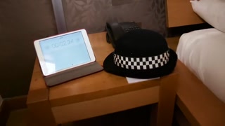 Blonde police officer shows arrests herself for an orgasm challenge