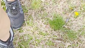 Walking fast in sneakers