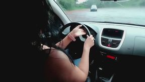 Yury drives through a torrential rain that lashes against the windshield