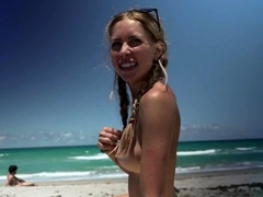 Super hot busty blonde babe fucks a big dick on webcam