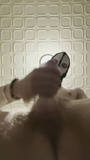 7 Inch (18cm) Hot Cock Owned by a Masked Slim Twink. Flashlight Intense Masturbation, Moaning.
