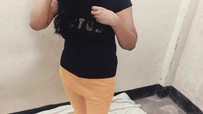 Indian wife talking dirty on phone and younger stepbrother comes and fuck bhabhi