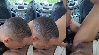 Backseat licking turns loud moaning orgasms to dripping wet pleasure