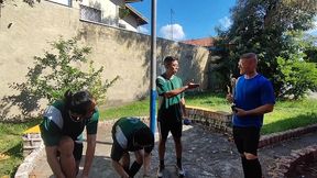 time de futebol ganha torneio e esposa da o cu pro time inteiro para comemorar, gang bang, dp, dpa, anal sem camisinha