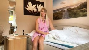 Housewives Clean guest room for friend's visit